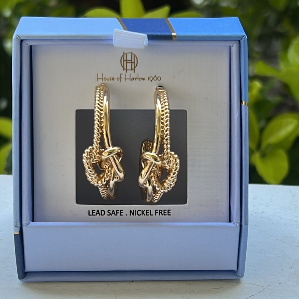 House Of Harlow 1960 Knot Hoop Earrings